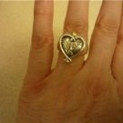 Gorgeous SeidenGang 18k Bas Relief Sterling Heart Diamond RIng