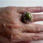 Bold Heavy Dian Malouf Sterling &14K gold bead Swirl Turquoise Ring $1260 retail