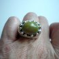 Bold Heavy Dian Malouf Sterling &14K gold bead Swirl Turquoise Ring $1260 retail