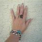 Vintage Cast Sterling Fire Agate Turquoise Southwest Tribal Claw Ring