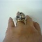 Big Bold Unique Designer Signed  Modernist Hammered Dome Sterling Ring