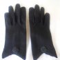 Vintage Black Gloves with Beaded Flowers