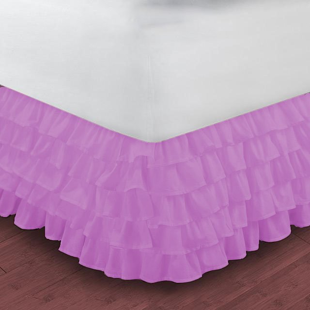 Twin XL Size LILAC Ruffle Layered Bed Skirts in Chiffon in any drop