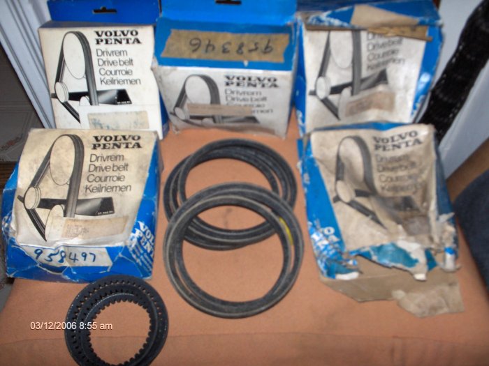 volvo penta drive belt 958485 servo pump AQ225D