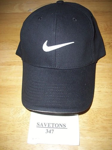 nike golf BLACK hat cap  golf bill cap with tags swoosh S-M