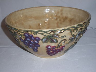 NOBLE EXCELLENCE MERITAGE LARGE SERVING BOWL TUSCAN GRAPES 11 3/4" D X 5 1/2" H