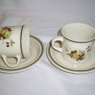 Royal Doulton Cornwall  LS 1015 Cups & Saucers Double Green Trim 4 pc set