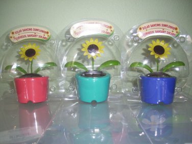 dancing solar flowers  3 pc lot dancing flowers colorful assortment