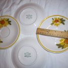 4 Vintage  Mikasa Cera Stone SUNSHINE  Saucers Japan D1354 oven to table