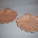 2 VINTAGE CERAMIC LARGE SEA SHELLS PEACH Color Decor Signed KBM hand painted
