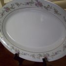 Lynns  Oval Serving Platter  Lynn`s platter pink white purple flowers 14x 9.5"