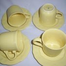 Nikko Japan Color Accents Citrus Yellow 4 cups and 4 saucers RARE & Hard To Find Nikko Japan Color Accents Citrus Yellow 4 cups and 4 saucers RARE & Hard To Find