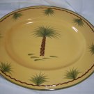 Z Gallerrie Yellow Platter Palm Design 19 1/2 " X 15 1/2" Serving Oval Platter