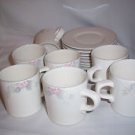 pfaltzgraff wyndham mugs / cups and saucer + free creamer 16 pcs pink flowers pfaltzgraff wyndham mugs / cups and saucer + free creamer 16 pcs pink flowers