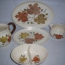 Metlox Poppytrail WOODLAND GOLD Autum Leaf California  Serving Set Platter Dish