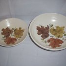 Metlox Poppytrail WOODLAND GOLD Autum Leaf California Round Bowls set 11+" & 9"