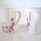 Starbucks Holiday Christmas Snow Flakes Coffee Mugs Cups  x 2 Excellent 12 oz