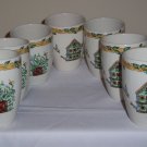 7 Thomson Pottery Birdhouse Pattern Mugs Excellent Conditions