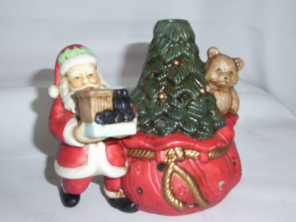 Porcelain SANTA TEA LIGHT CANDLE HOLDER VOTIVE