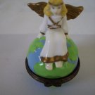 Midwest of Cannon Falls Hinged Angel Sitting on Top of Earth Trinket Box Midwest of Cannon Falls Hinged Angel Sitting on Top of Earth Trinket Box