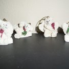 Polar Bear Angels  wings Sparkling Glitter Hanging Christmas Ornament 1.5 " H