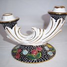 CAMA DERUTA  ART POTTERY  Candle Stick Holder   Gold Trim  RARE