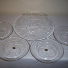 Arcoroc Welcome Home Christmas Salad Dessert Plates + Glass platter