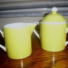 Fitz & Floyd 1975 yellow sugar bowl with lid & creamer mint japan rondelet Fitz & Floyd 1975 yellow sugar bowl with lid & creamer mint japan rondelet