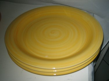 3-pc CITRUS GROVE yellow dinner plates