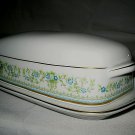 Noritake CONTEMPORARY Butter Dish  blue flowers Excellent