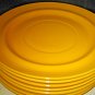 Home Yellow Embossed Rings Ribbed  7 Dinner Plates. LOOK