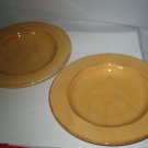 2-pc Pier 1 Toscana Gold Pasta Bowls Rimmed Soup Bowls Italy 9 1/2"