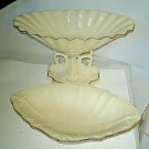 Lenox Aquarius Dolphin Pedestal Bowl + Embossed Scrolls Diamond shaped Bowl LOOK