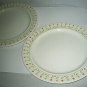 Set 2 Vintage Anchor Hocking USA Ironstone Tulip Time Dinner Plates RARE LOOK