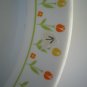 Set 2 Vintage Anchor Hocking USA Ironstone Tulip Time Dinner Plates RARE LOOK