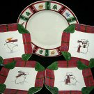 Pfaltzgraff SNOW BEAR Perennials Dessert Set 5-pc Bear with scarf  EXCELLENT