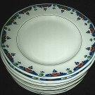 Adams VERUSCHKA Bread Butter Plates 10-pc Blue and red flowers LOOK