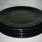 Baker Hart & Stuart Black Dinner Plates (4) Stoneware Japan  RARE
