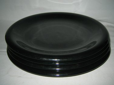 Baker Hart & Stuart Black Dinner Plates (4) Stoneware Japan  RARE