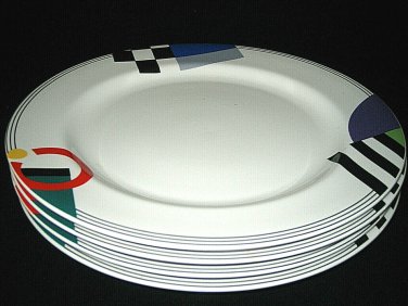4 MIKASA MAXIMA High Spirits Dinner Plates CAK12 JAPAN LOOK