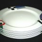 4 MIKASA MAXIMA High Spirits Dinner Plates CAK12 JAPAN LOOK