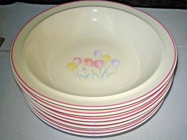 7 Sango Springtime tulips 252180 Soup Cereal Bowls 7 3/8"