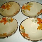 Vintage FRANCISCAN OCTOBER Autumn Leaves Soup Cereal Bowls USA 4-pc Never Used