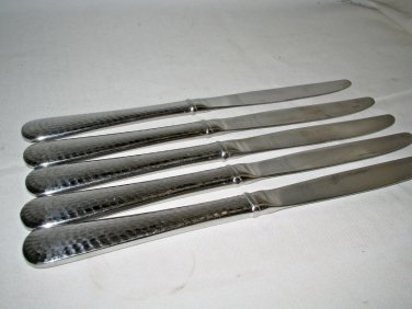 Reed Barton Stainless Hammered Dinner Knives Stainless   5-pcs