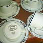 8-pc Dansk Bistro MARIBO Cup & Saucers Set Blue Red Flower Excellent