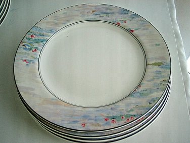 4-pc Set Mikasa Maxima MONET CAK01 Salad Plates Pastels 8 1/4" Never Used