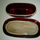 Sango Nova Brown 4933 Stoneware Butter Dish and plate brown glazed