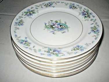 Vintage NORITAKE VIOLETTE Bread Butter Plates # 3054 Flowers  GoldTrim 7-pc Lot