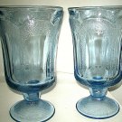 Fostoria WOODLAND BLUE Ice Tea Glass 6 3/4" Blue Glass 2-pcs Excellent