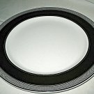 2 Nautica SLOANE SQUARE Dinner Plate Black Gray/Grey bands 11.5"D more available